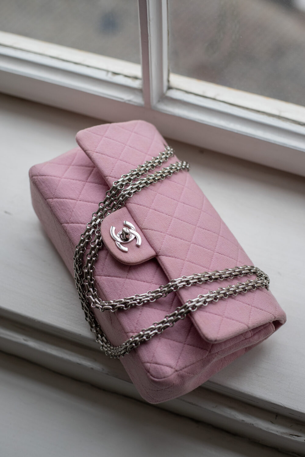 Chanel, Medium Classic Double Flap Jersey – Bild 18