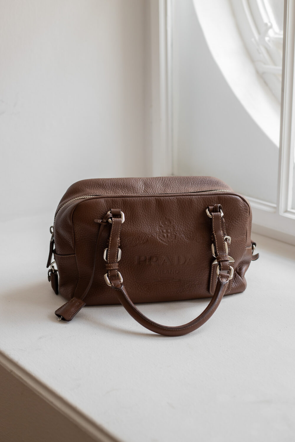 Prada, Vitello Daino Bauletto Bowling Bag – Bild 17